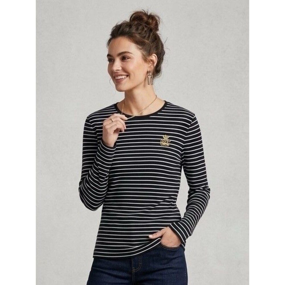 Lauren Ralph Lauren Women’s Black And White Striped Long Sleeve Shirt Size XXL